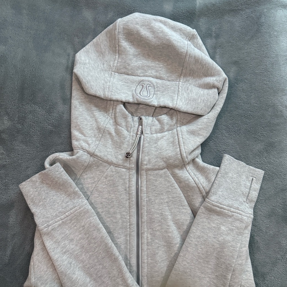 Lululemon Light Gray Hoodie with Zip